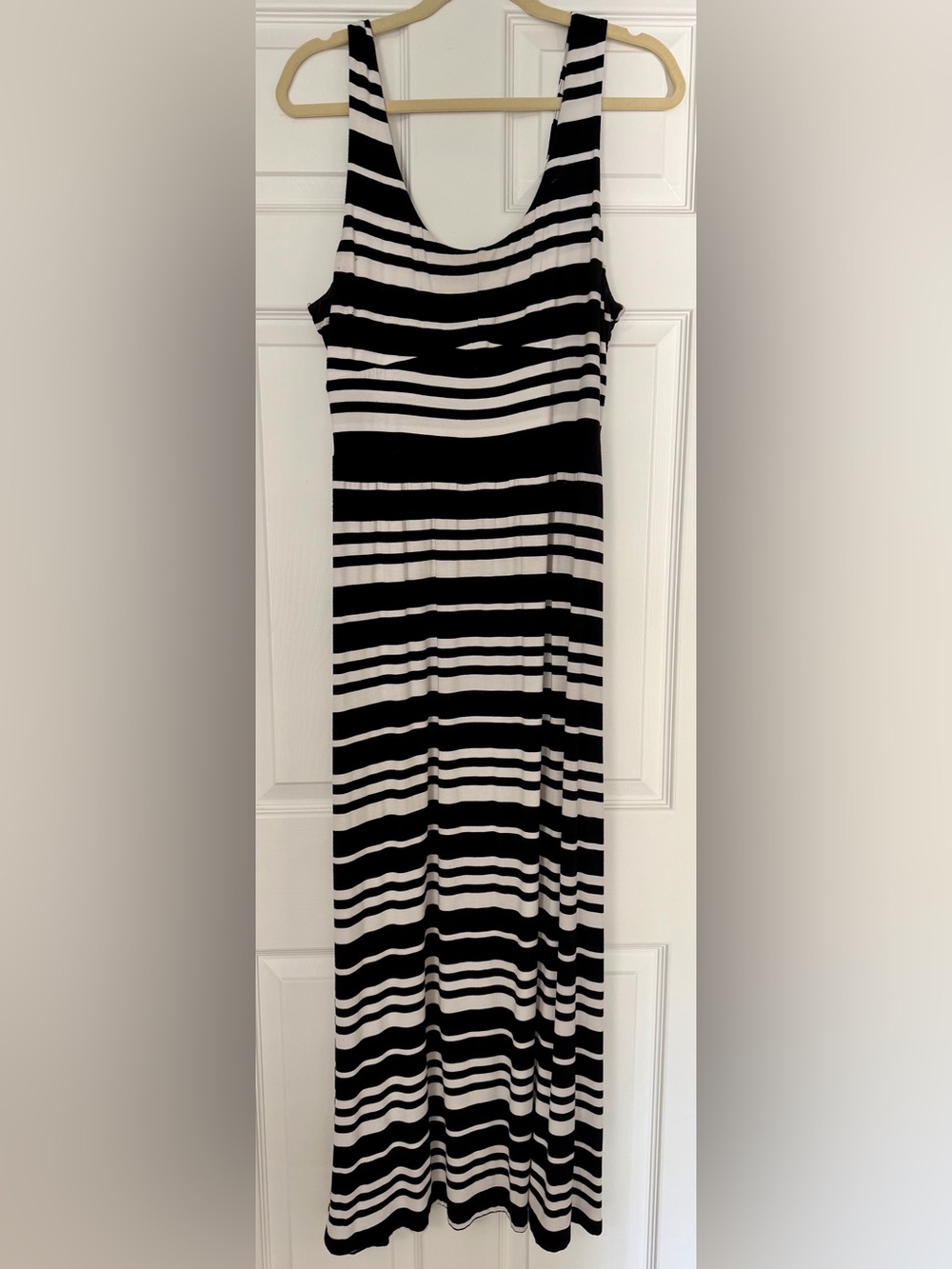 Christina Black and White Striped Maxi Dress